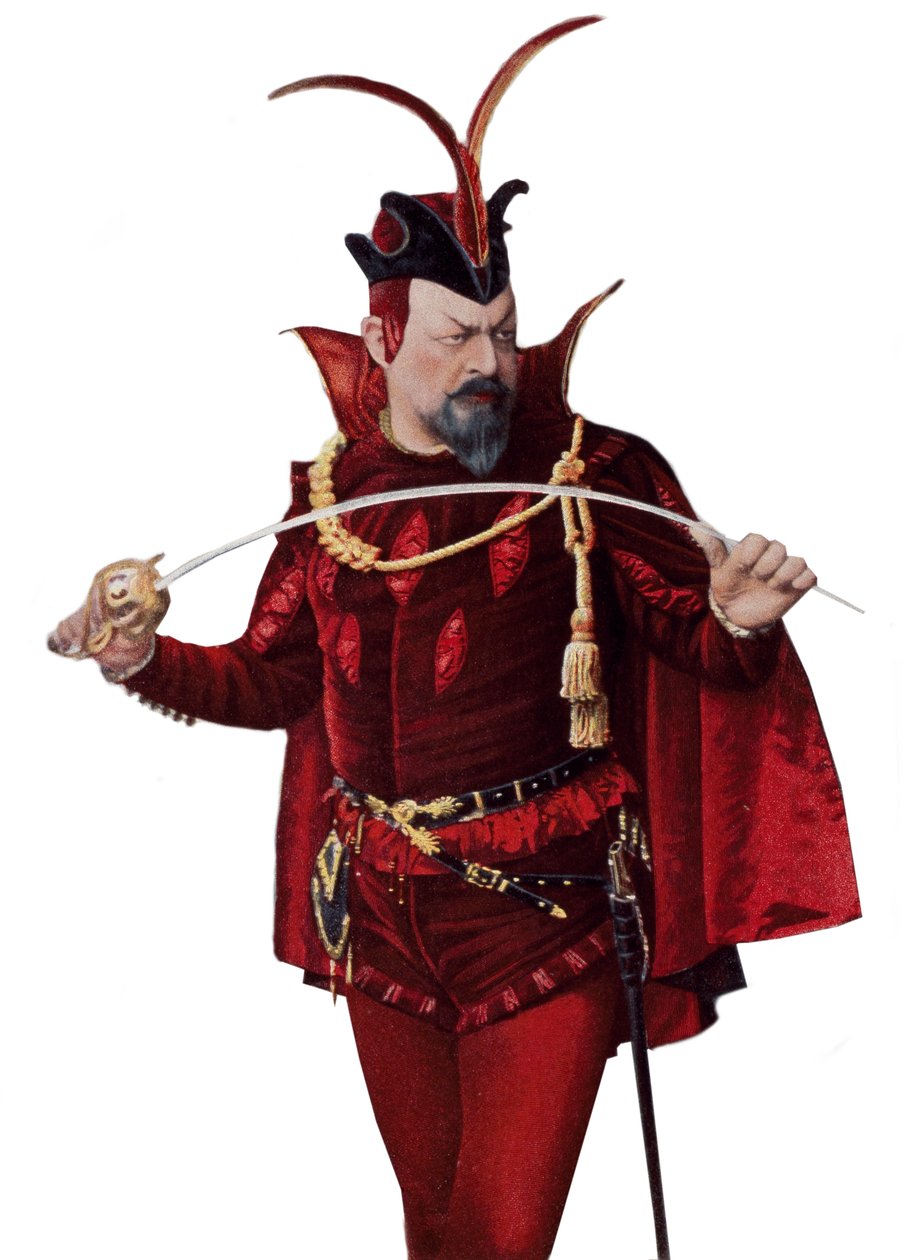 Edouard de Reszke Mephistopheles rolünde - Edouard de Reszke (1853-1917) Mephistopheles (Mephisto) rolünde “” Faust””” - “” Theatre” da 01/09/1905 by French School