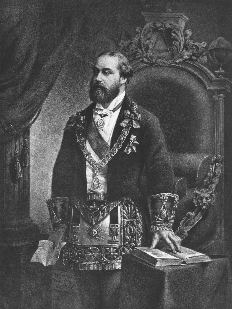 Edward (1841-1910) Galler Prensi, daha sonra Edward VII, Masonluğun Büyük Üstadı olarak, 1884 by French School
