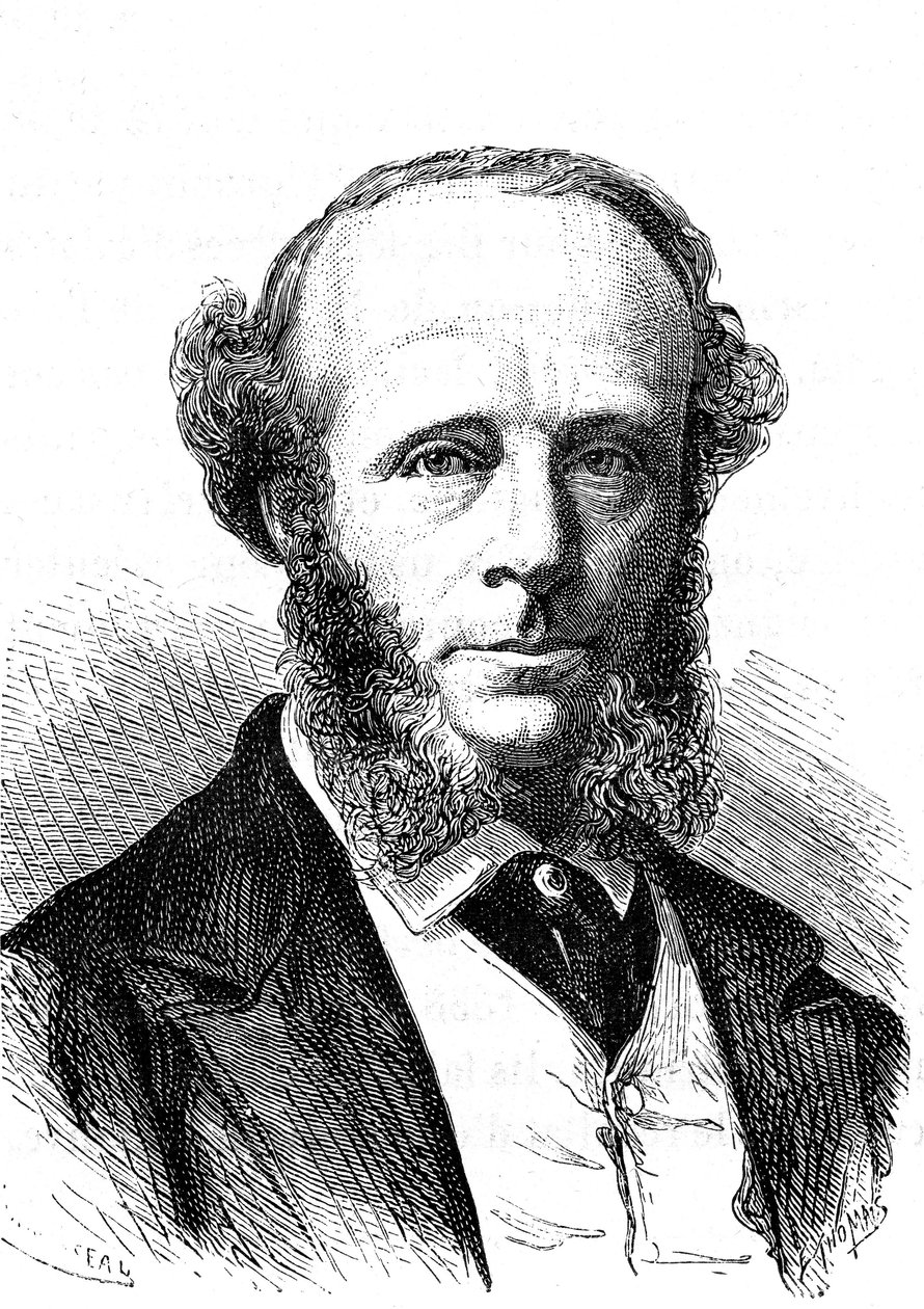 Edward Orange Wildman WITEHOUSE (1816-1890), Atlantik ötesi telgraf kablosunda çalışan İngiliz elektrik mühendisi. Gravür 1868 by French School