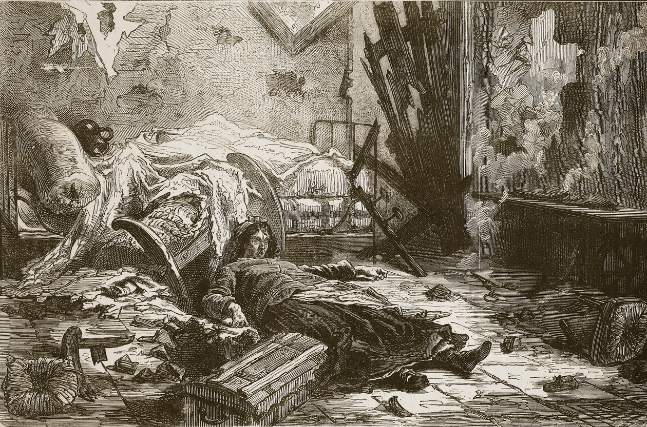 Bir top mermisinin banliyödeki bir evde patlamasının etkileri, Mayıs 1871, 