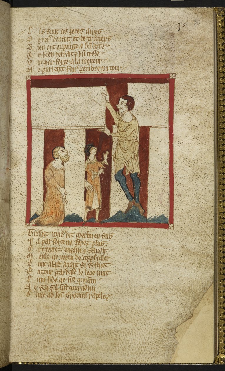 Egerton MS 3028 f.30r, Stonehenge, Merlin