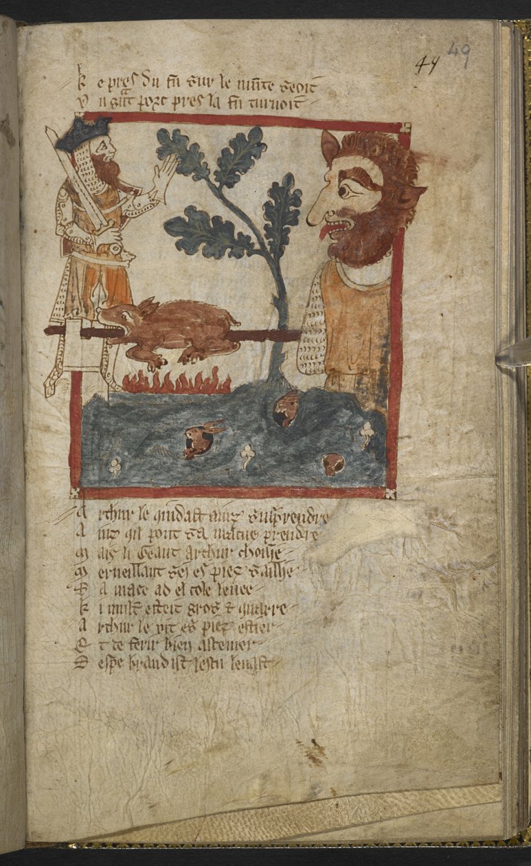 Egerton MS 3028 f.49r, Wace tarafından 