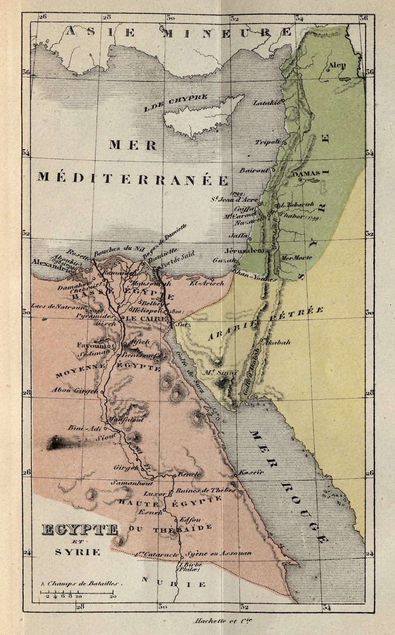19. yüzyılda Mısır ve Suriye - Victor Duruy (1811-1894) tarafından “Histoire de France” da gravür - 1882 by French School