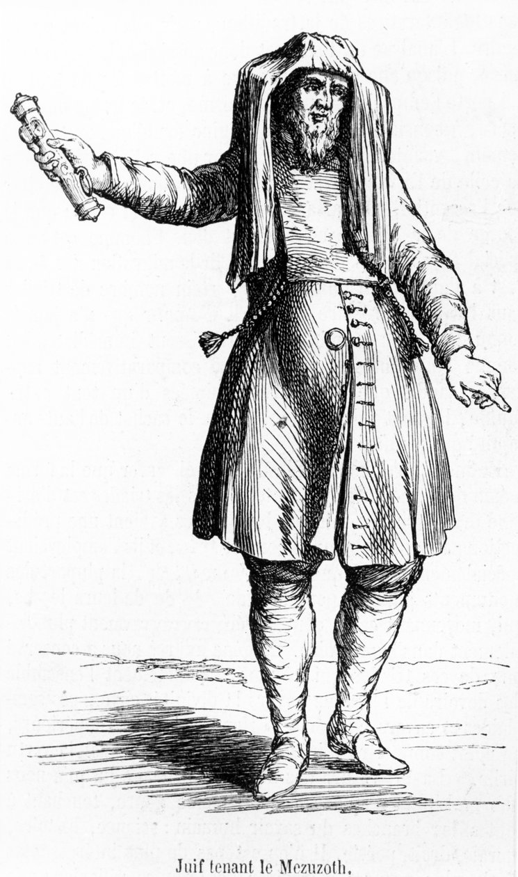 Bir Mezuzoth Tutan 18. yüzyıl Fransız Yahudisi by French School
