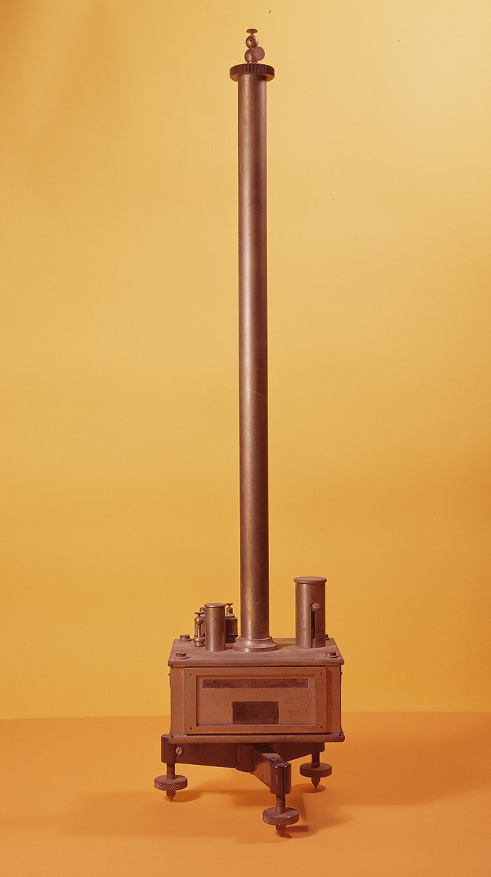 Marie Curie (1867-1934) 1897 (metal) tarafından tasarlanan elektrometre by French School