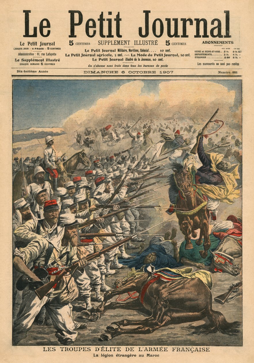 Elite troops of French army, French Foreign Legion in Morocco, illustration from 