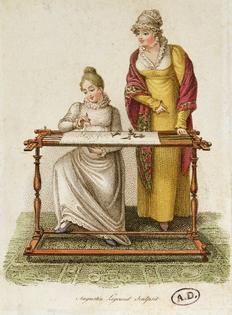 Nakış, c.1810-20 (renkli gravür) by French School