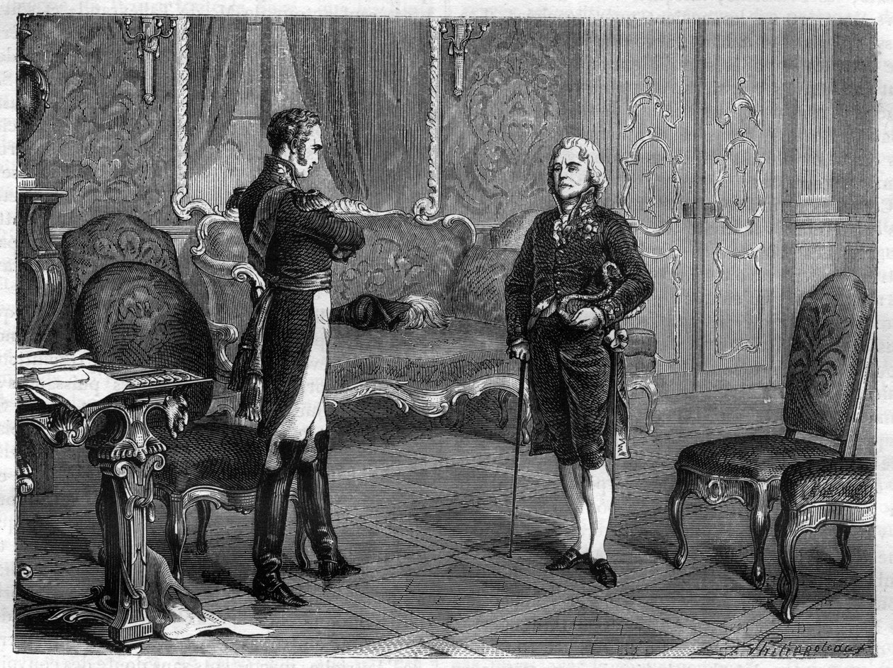 Rusya İmparatoru I. Alexander (1777-1825) (İskenderiye) Charles Maurice de Talleyrand Perigord (1754-1838) ile by French School