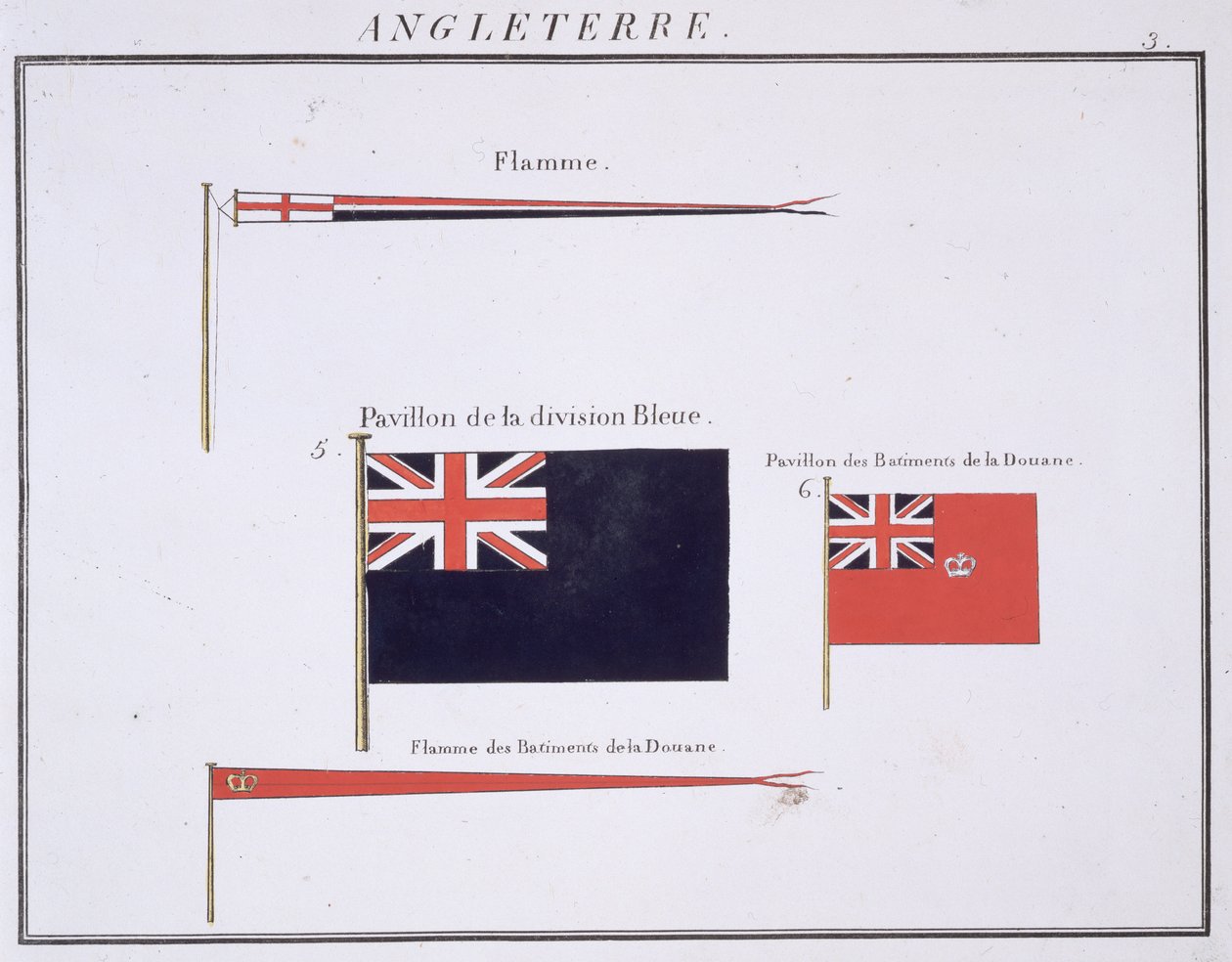 İngiliz Bayrakları, Fransız Bayraklar kitabından, c.1819 by French School