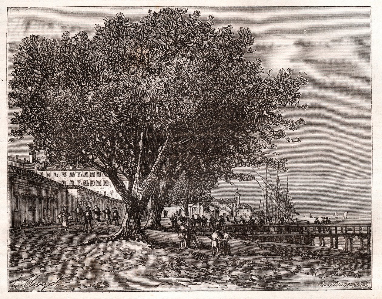 Evian-les-Bains (Evian les Bains) - Haute-Savoie - V.-A. Malt Brown. 1884 by French School