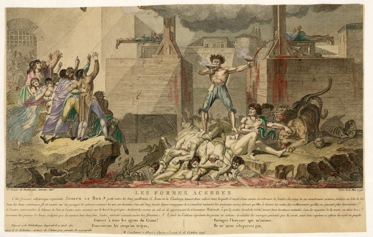 Les Formes Acerbes, pub'dan alıntı. 13 Mayıs 1795 (el renkli gravür) by French School