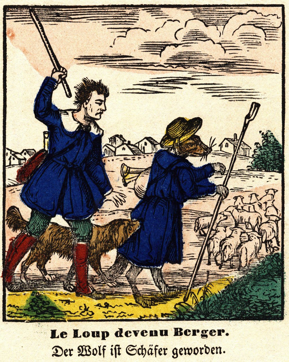 Fables de La Fontaine: Kurt çoban oldu. Epinal