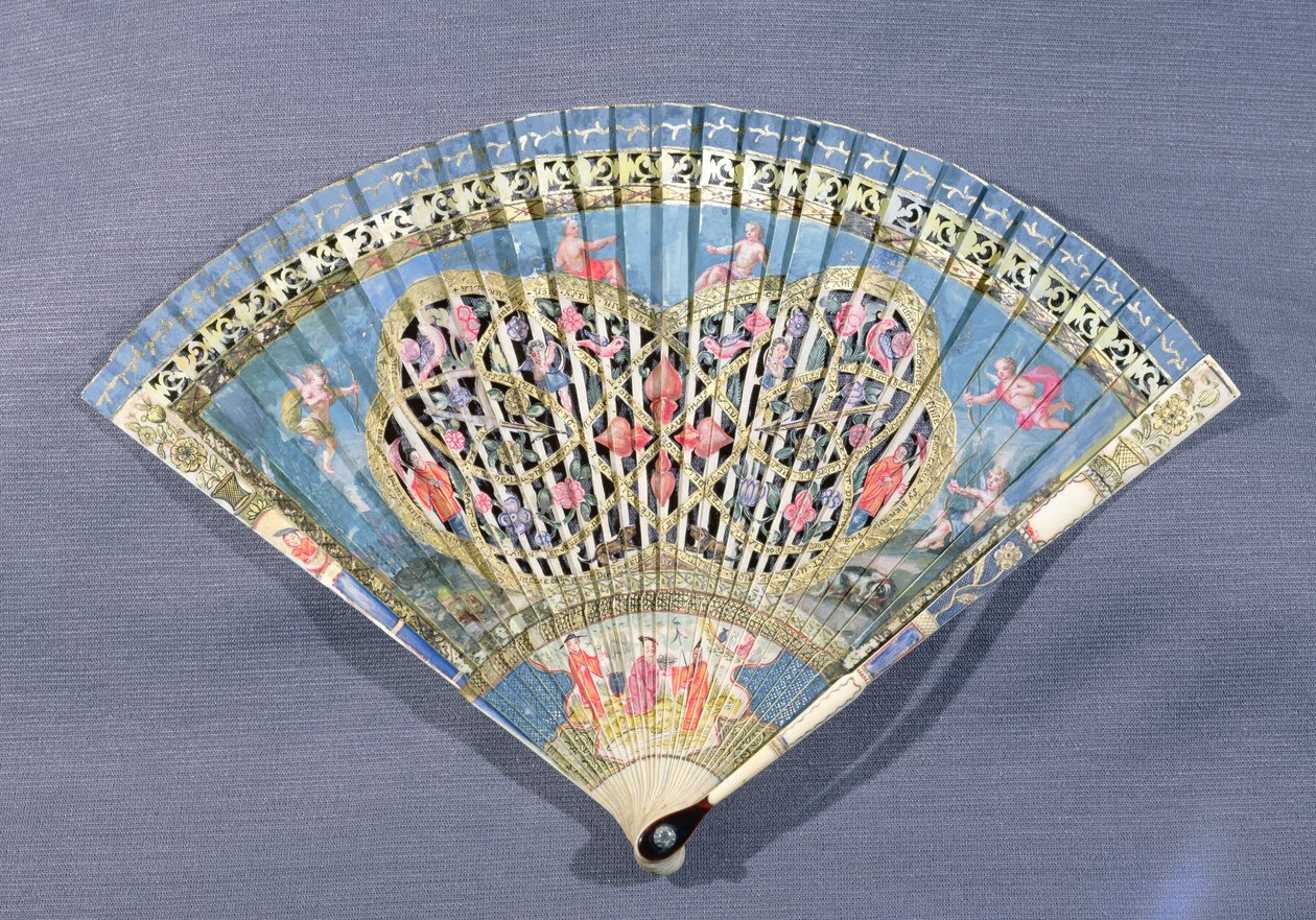 Cupids ile yelpaze, 17. yüzyıl by French School
