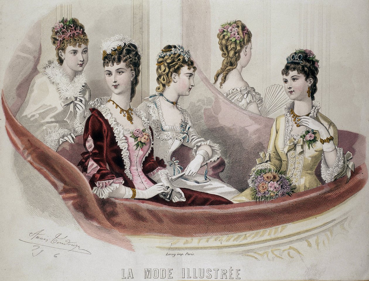 Moda Kadınları - “” Fashion Illustrated” da, sd. 2. yarı 19. yüzyıl. by French School
