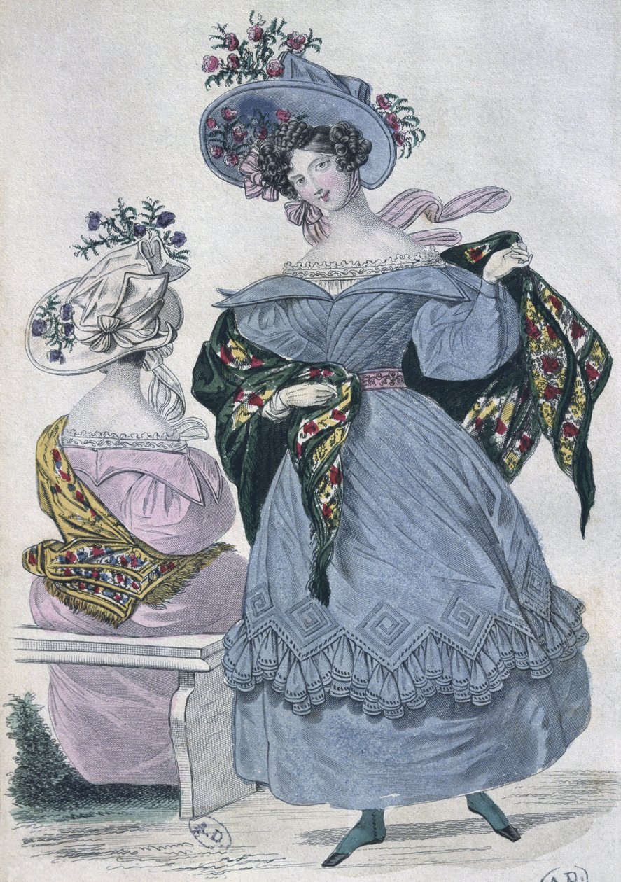 Moda tabağı, Paris, Le Petit Courrier des Dames, 1830