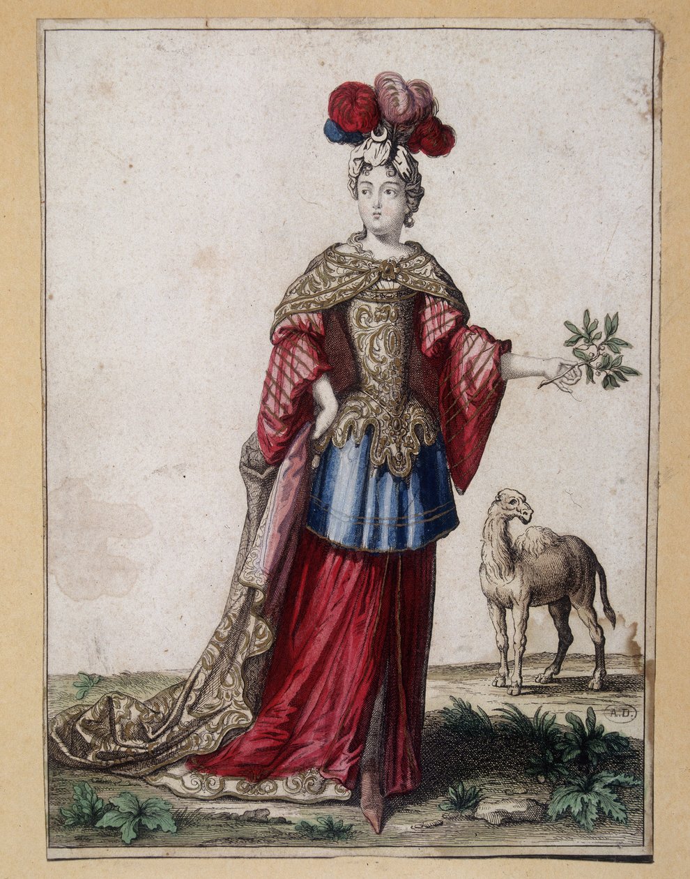 Kadın bale kostümü - gravür by French School
