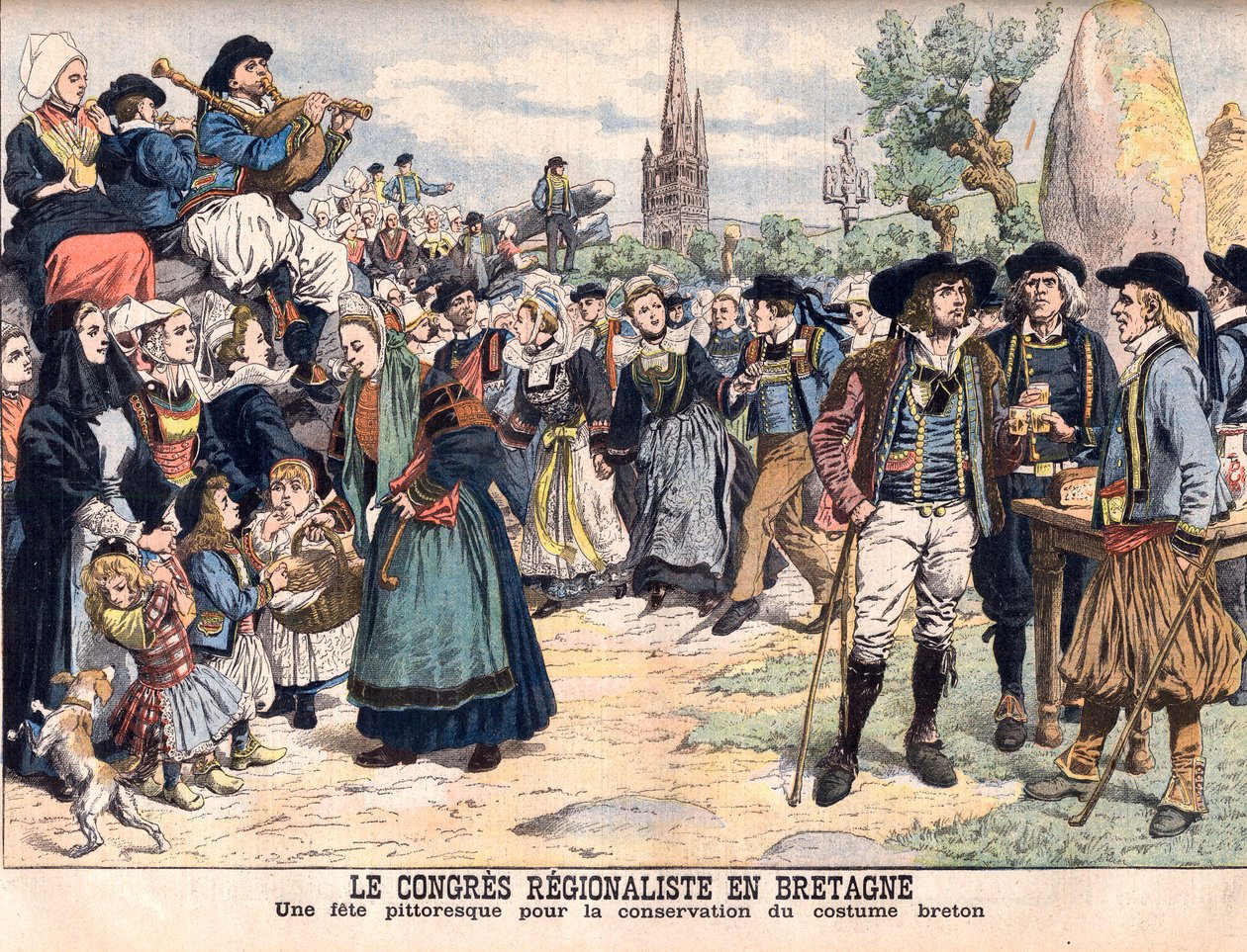 Geleneksel Breton kostümünün korunması için festival. Brittany