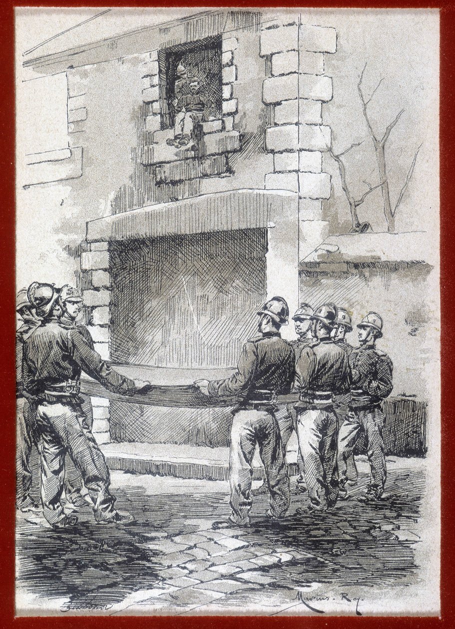 İtfaiyeciler, Kurtarma Battaniyesi, n.d. 19. yüzyılın başlarında. by French School