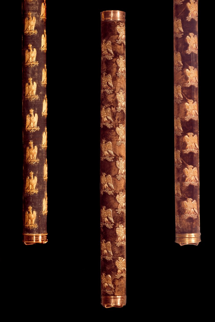 İlk İmparatorluk mareşal çubukları. Ahşap, altın ve kadifeden yapılmıştır. 1804-1814. Paris, Musee de l