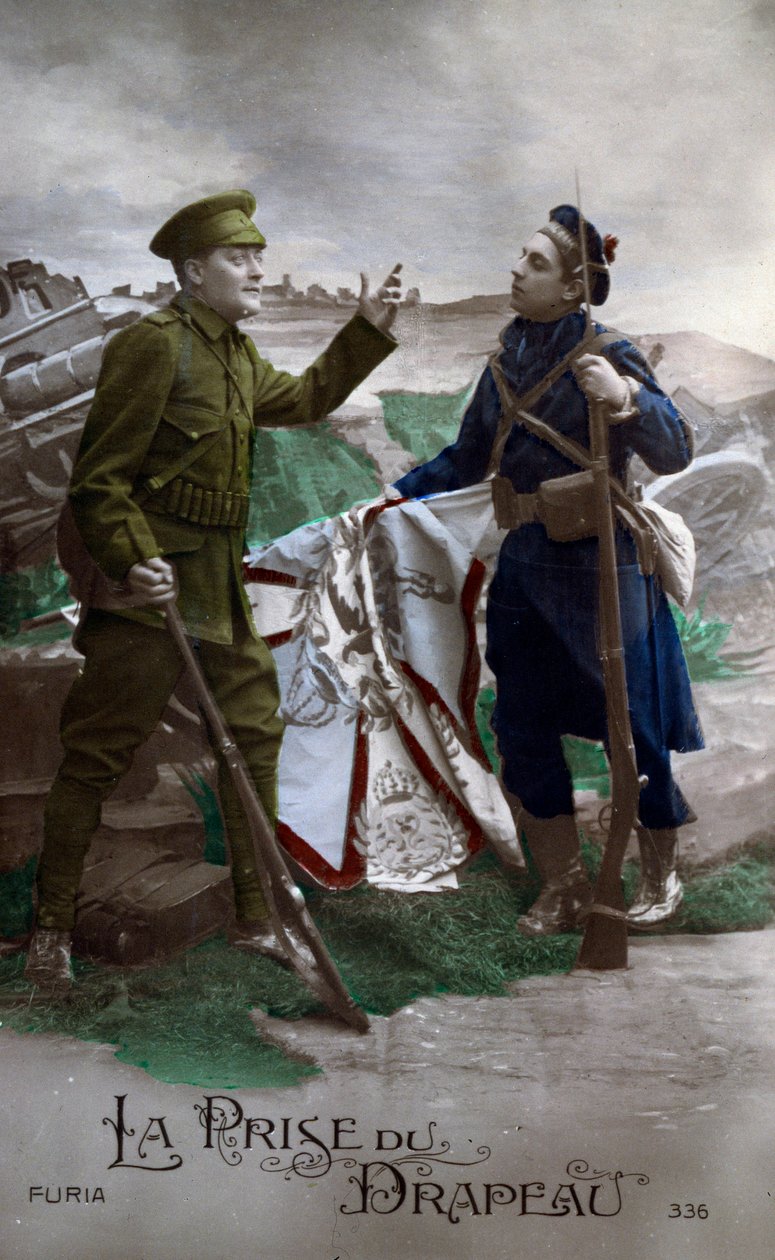 Birinci Dünya Savaşı: #39;Bayrak#39; Kartpostalı 1914 (fotoğraf) by French School