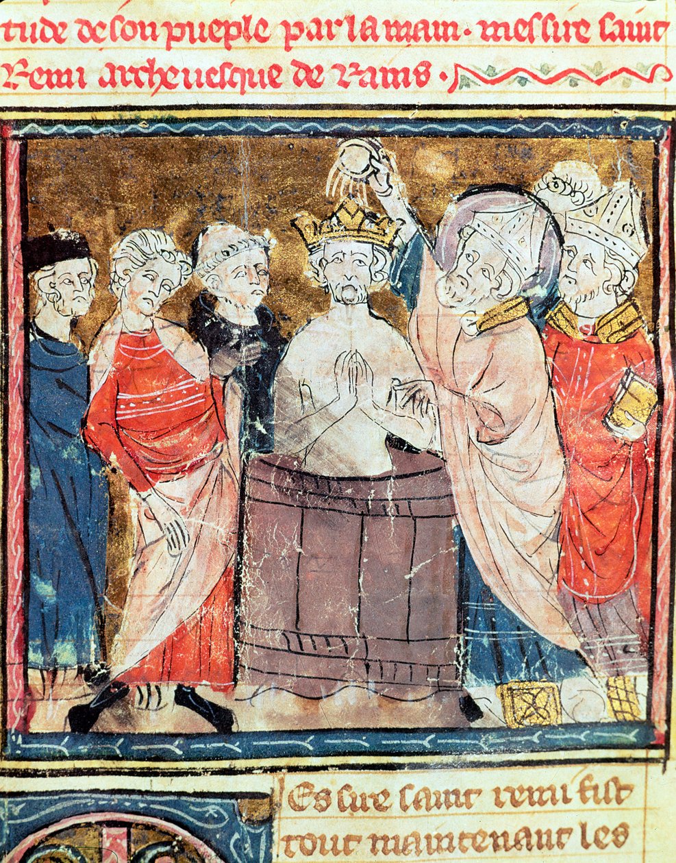 Fol.11r Aziz Remigius, Rheims Piskoposu by French School