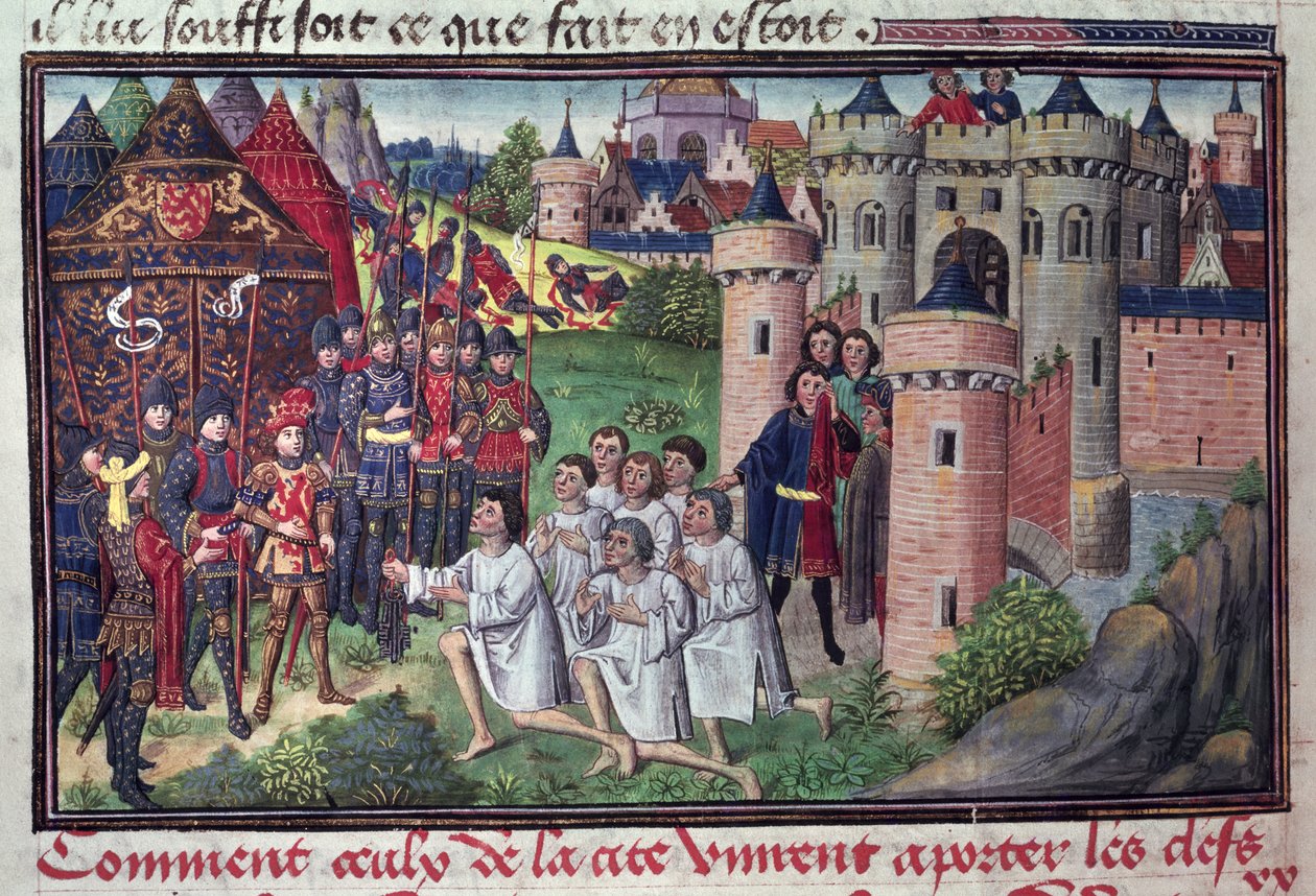 Fol.286v Babil sakinleri şehrin anahtarlarını Jean Vauquelin