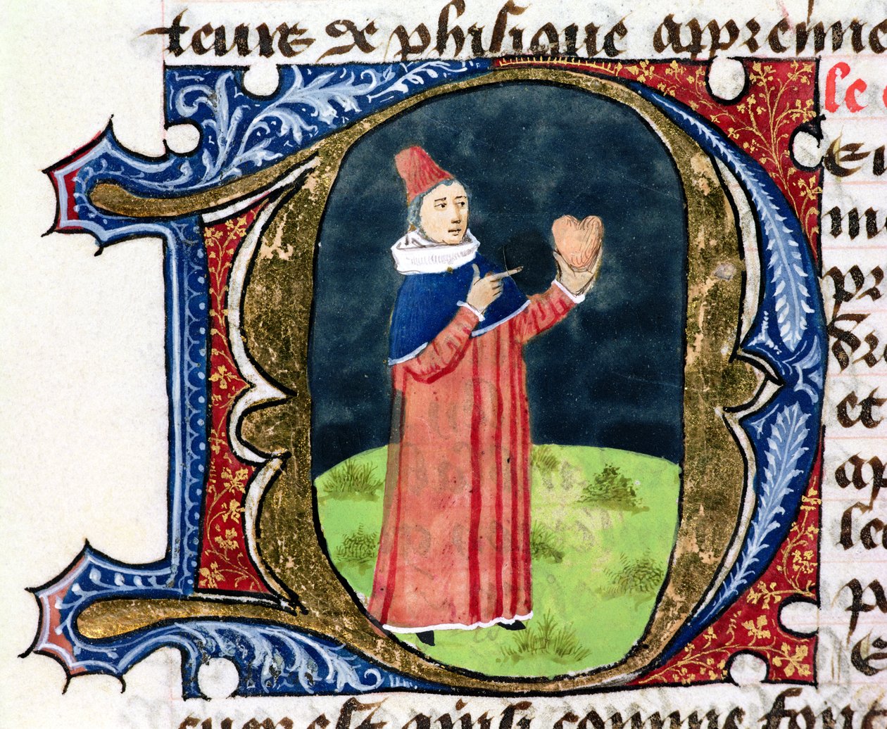 Fol.38v The Heart, Traite de Medecine