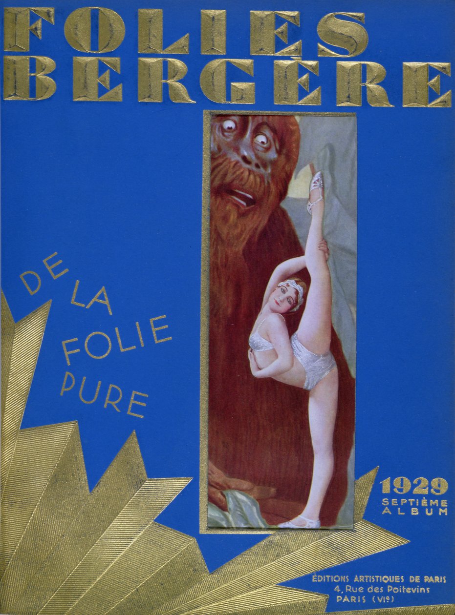 Folies Bergere revü De la Folie Pure için Program, King Kong filminden esinlenilmiş ve Glenn Ellyn'in başrolde olduğu 1929 by French School