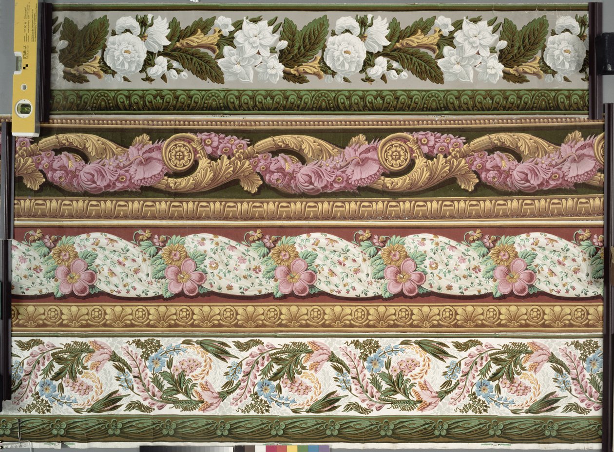 Dört duvar kağıdı kenarlık tasarımı, yakl. 1820-1835, by French School