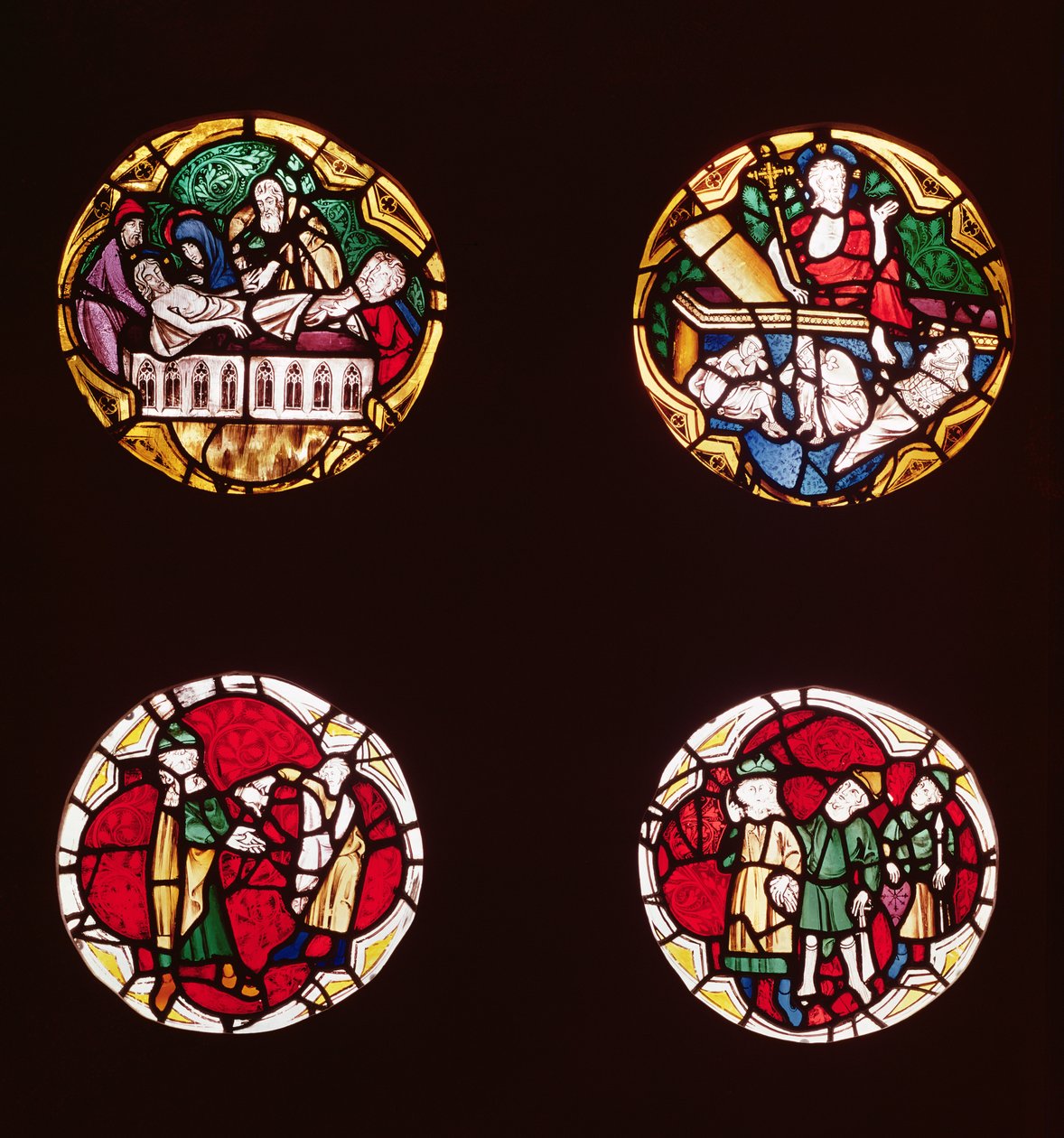 Chapelle du Rosaire'den İsa'nın Yaşamından sahneleri gösteren dört pencere by French School