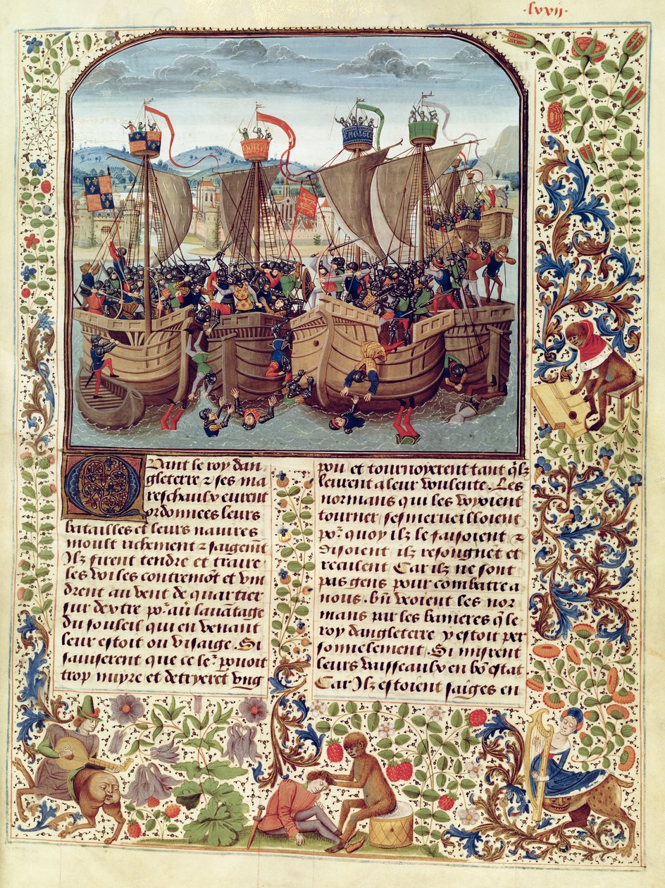 Fr 2643 f.82 Ecluse Savaşı, 24 Haziran 1340, Froissarts Chronicle