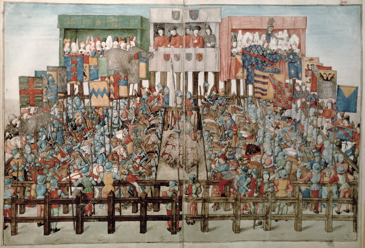 Fr 2692 f.62v-63r King Rene, Livre des Tournois de Rene dAnjou
