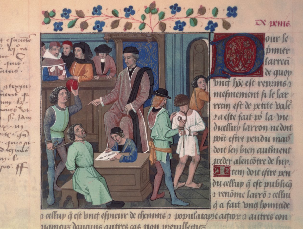 Fr 4367 f.55v Mahkumları Sorgulayan Bir Yargıç by French School