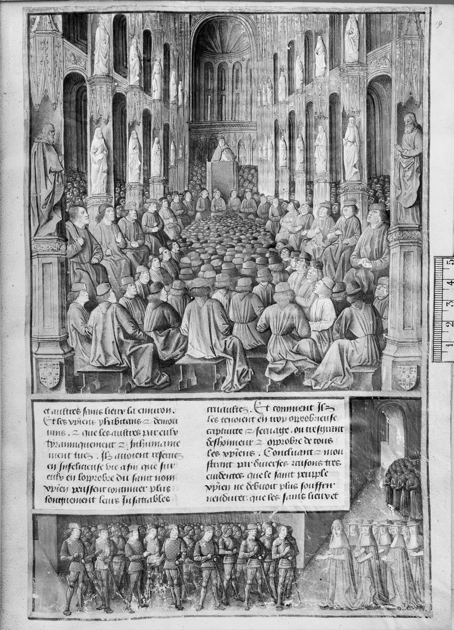 Fr 5594 fol.19 Papa II. Urban (1042-99), Clermont-Ferrand Konsili