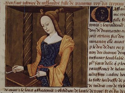 Fr 599 f.29 Cassandra kanun çalıyor, `Des Cleres et Nobles Femmes