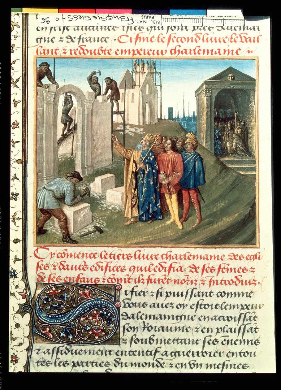 Fr 6465 f.96 Charlemagne tarafından Aix La Chapelle