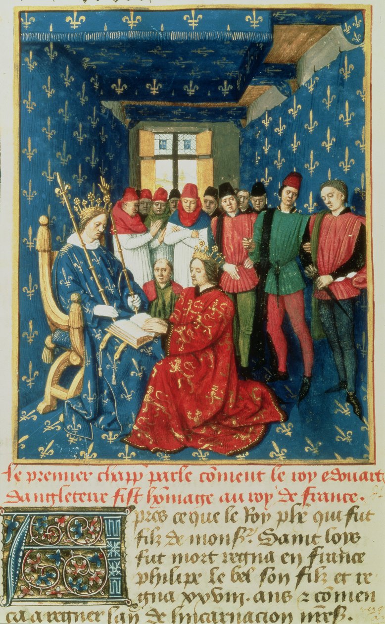Fr 6465 fol.301v Edward I (1239-1307), Aquitaine Dükalığı adına Fransa Kralı IV. Philippe le Bel
