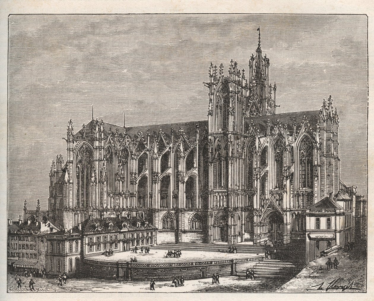 Fransa, Lorraine, Moselle (57), Metz: Saint Etienne de Metz katedrali - V.-A. Malt Brown. 1884 by French School