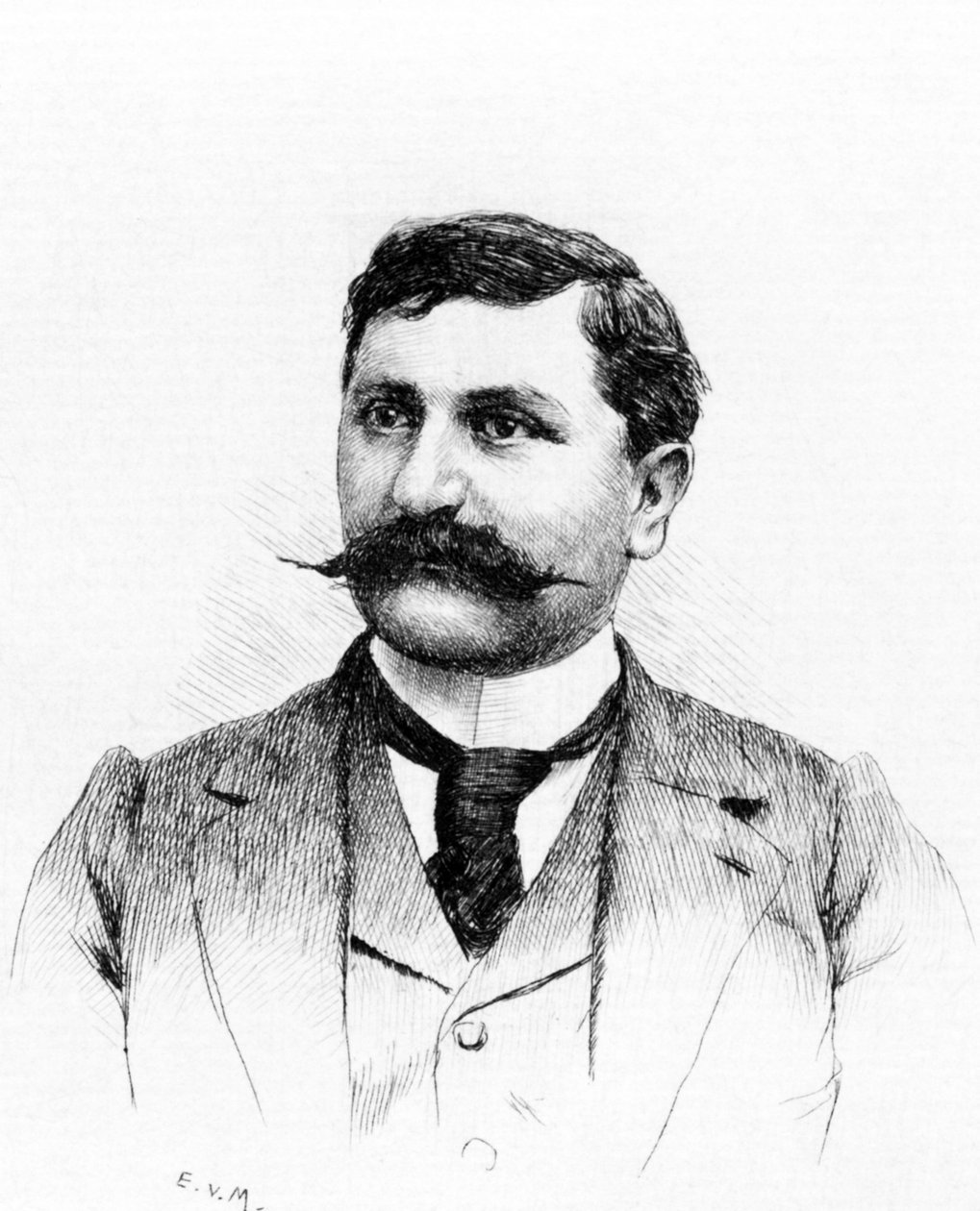 Francois DE NION (1856-1923), Fransız romancı ve oyun yazarı. Everet Louis Van Muyden'in (1853-1922) çizimi. Gravür 1900 by French School