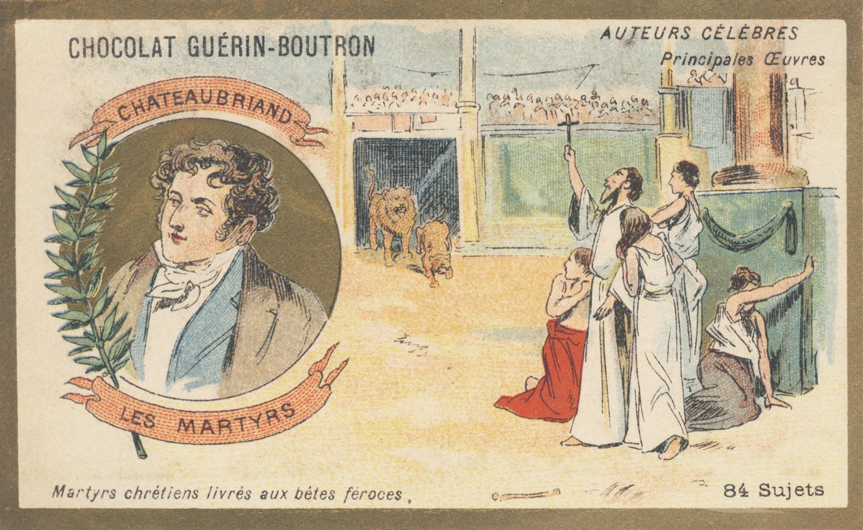 François-Rene, Chateaubriand Vikontu (1768-1848), Fransız yazar ve politikacı, “Les Martyrs”in yazarı (1809) by French School