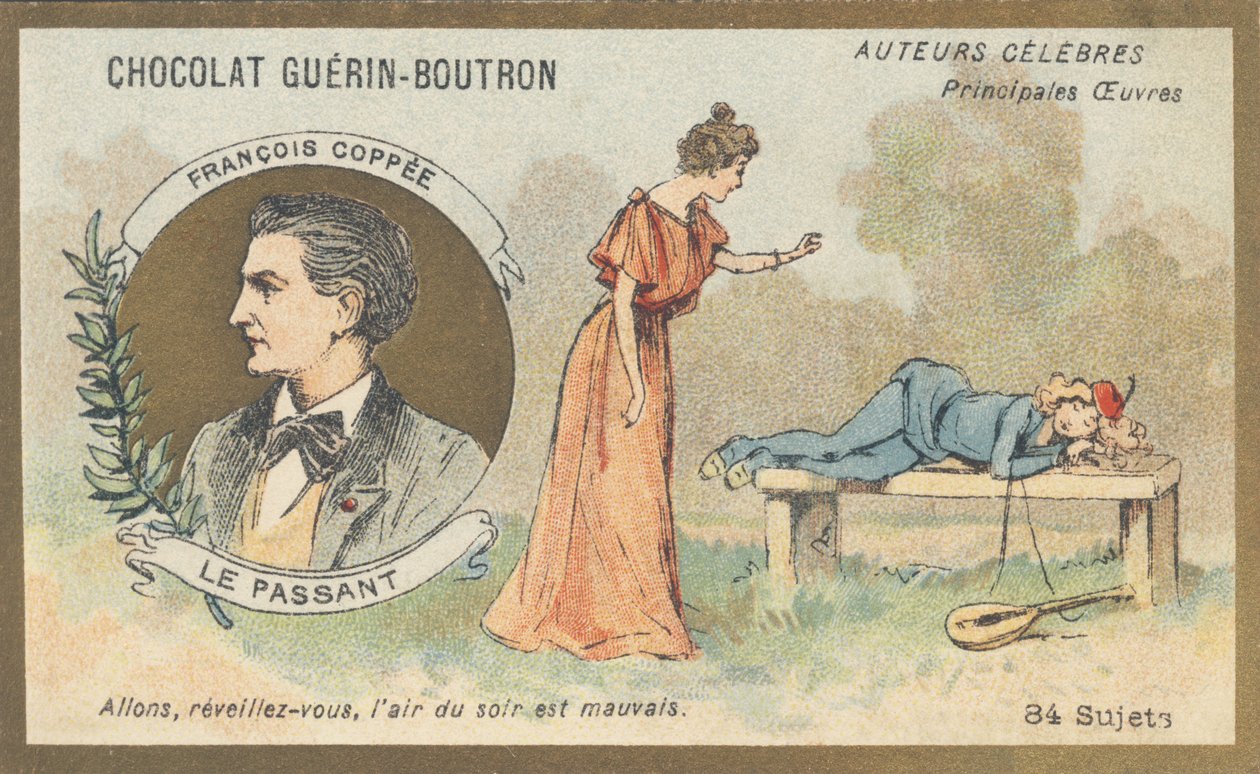 François Coppee (1842-1908), Fransız şair, oyun yazarı ve romancı, “Le passant”ın yazarı, tek perdede komedi, mısra (1869) by French School