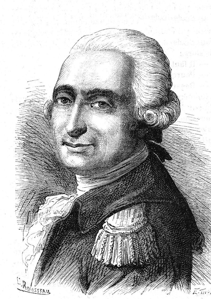 Franois Laurent Marquis D'ARLANDS (1742-1809), Fransız mühendis ve Pilatre De Rozier'le birlikte havacılık. Gravür 1867 by French School