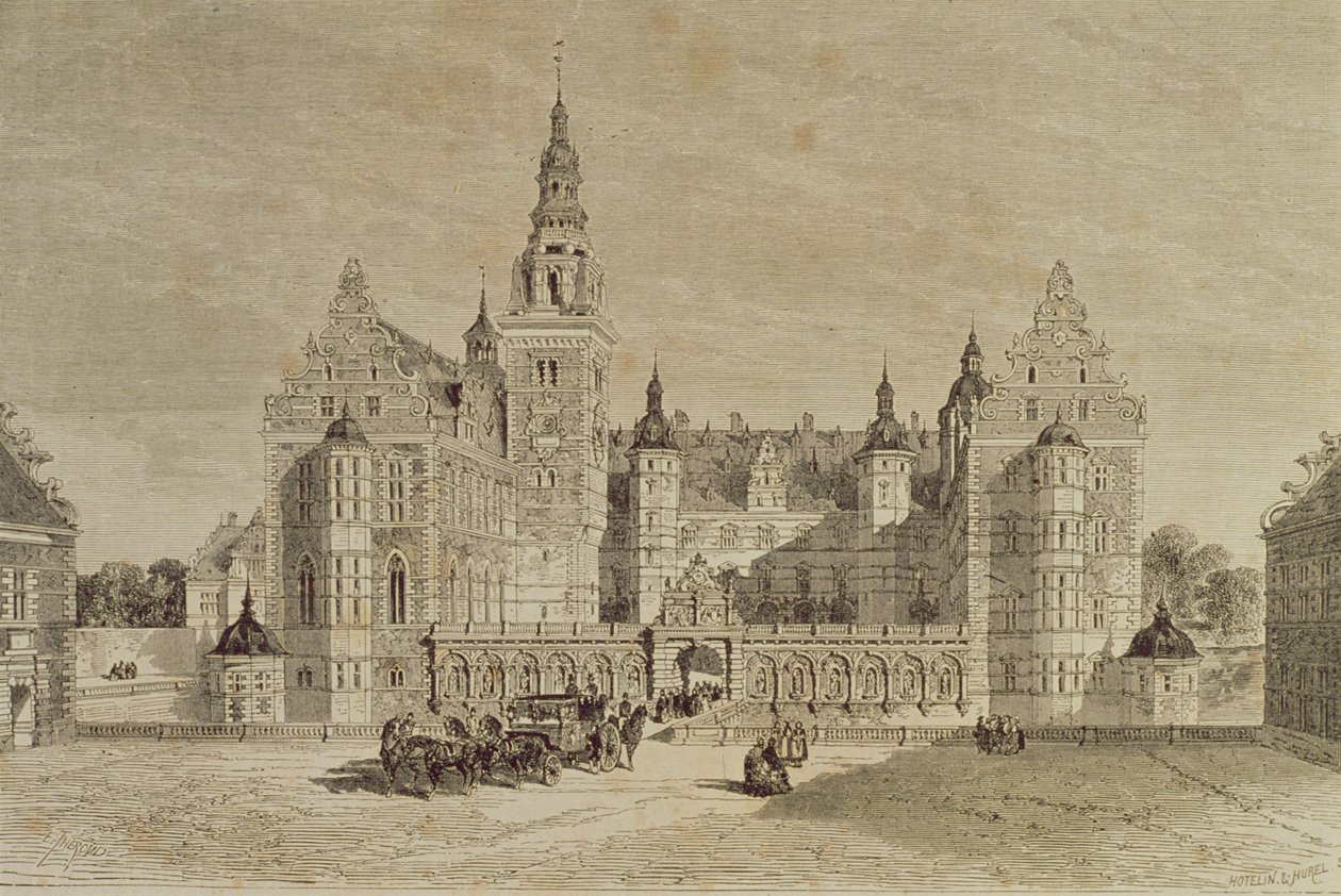 Frederiksborg Kalesi, Hillerod, Danimarka, 1850