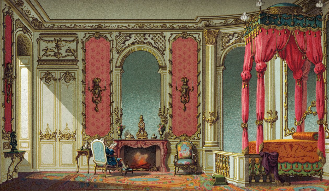 18. yüzyıl Fransız evinin içi by French School