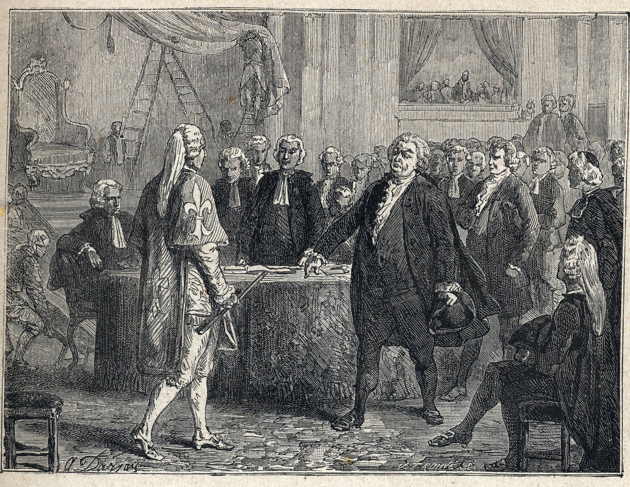 Fransız Devrimi - 23/06/1789 tarihindeki Genel Kurul: Honore Gabriel (Honore-Gabriel) Riqueti, Mirabeau Kontu (1749-1791) apostrofan Henri Evrard (Henri-Evrard), Marquis of Dreux Breze (Dreux-Breze) (1762- 1829). 1889