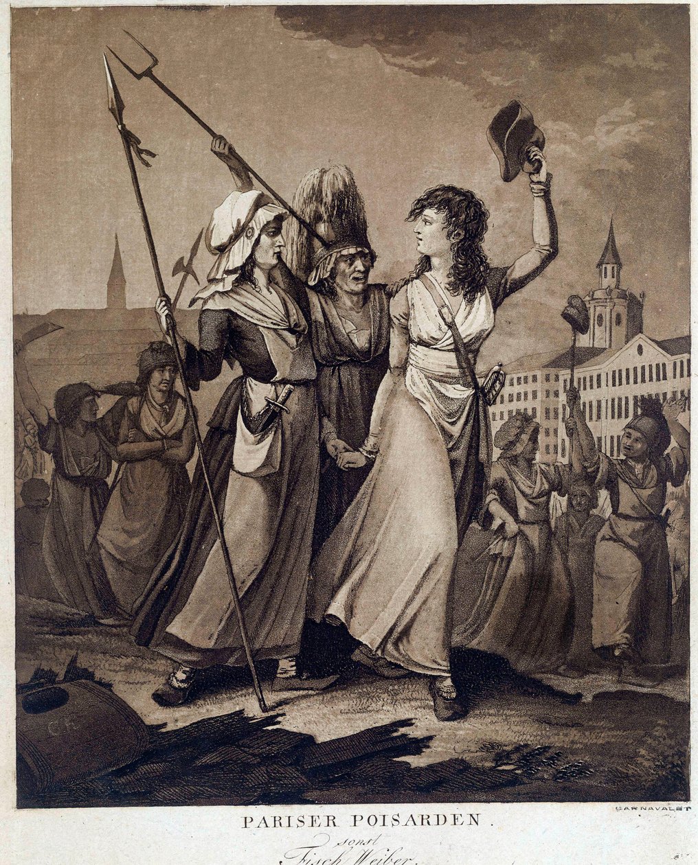 Fransız Devrimi: “” Parisli poissardes”” 1789 civarında yazdır Paris, Musee Carnavalet by French School