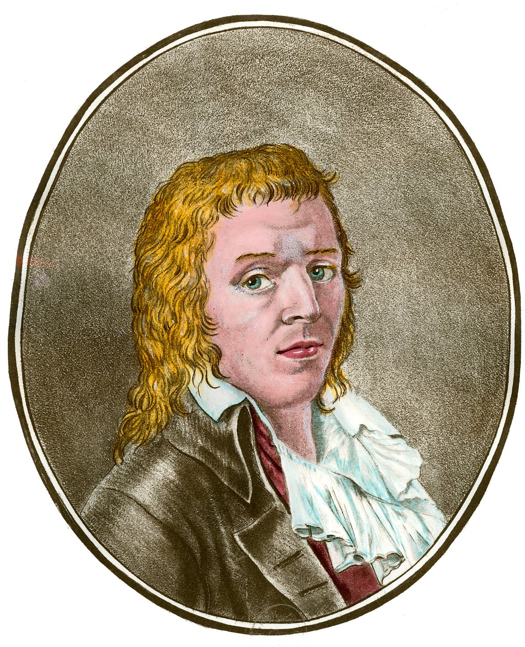 Fransız Devrimi: “” Francois Babeuf dit Gracchus (1760-1797) devrimcisinin portresi”” 18. yüzyıl Özel Koleksiyonu gravürü by French School