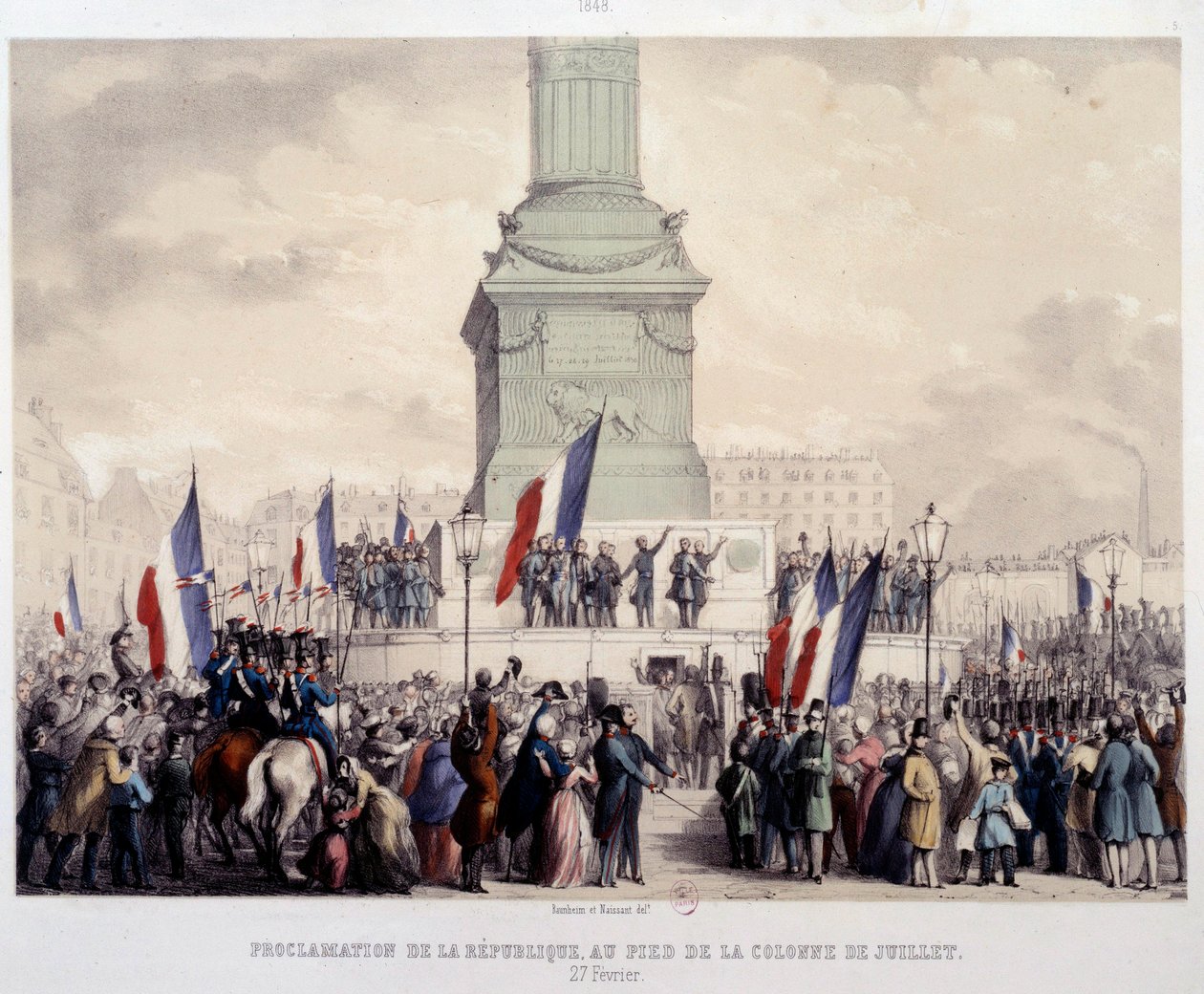 1848 Fransız Devrimi: 25/02/1848 tarihinde Place de la Bastille