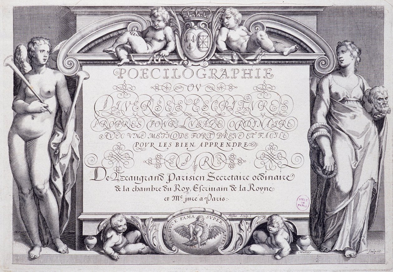 Fransız kaligrafisi: Poecilography, cephe, 1606