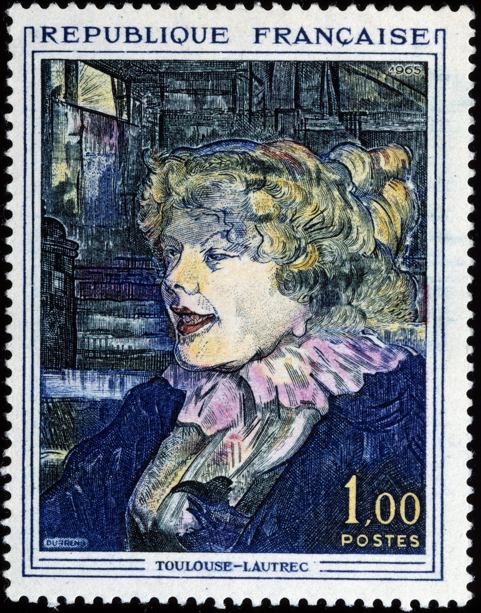Toulouse Lautrec tarafından boyama ile Fransız damgası by French School